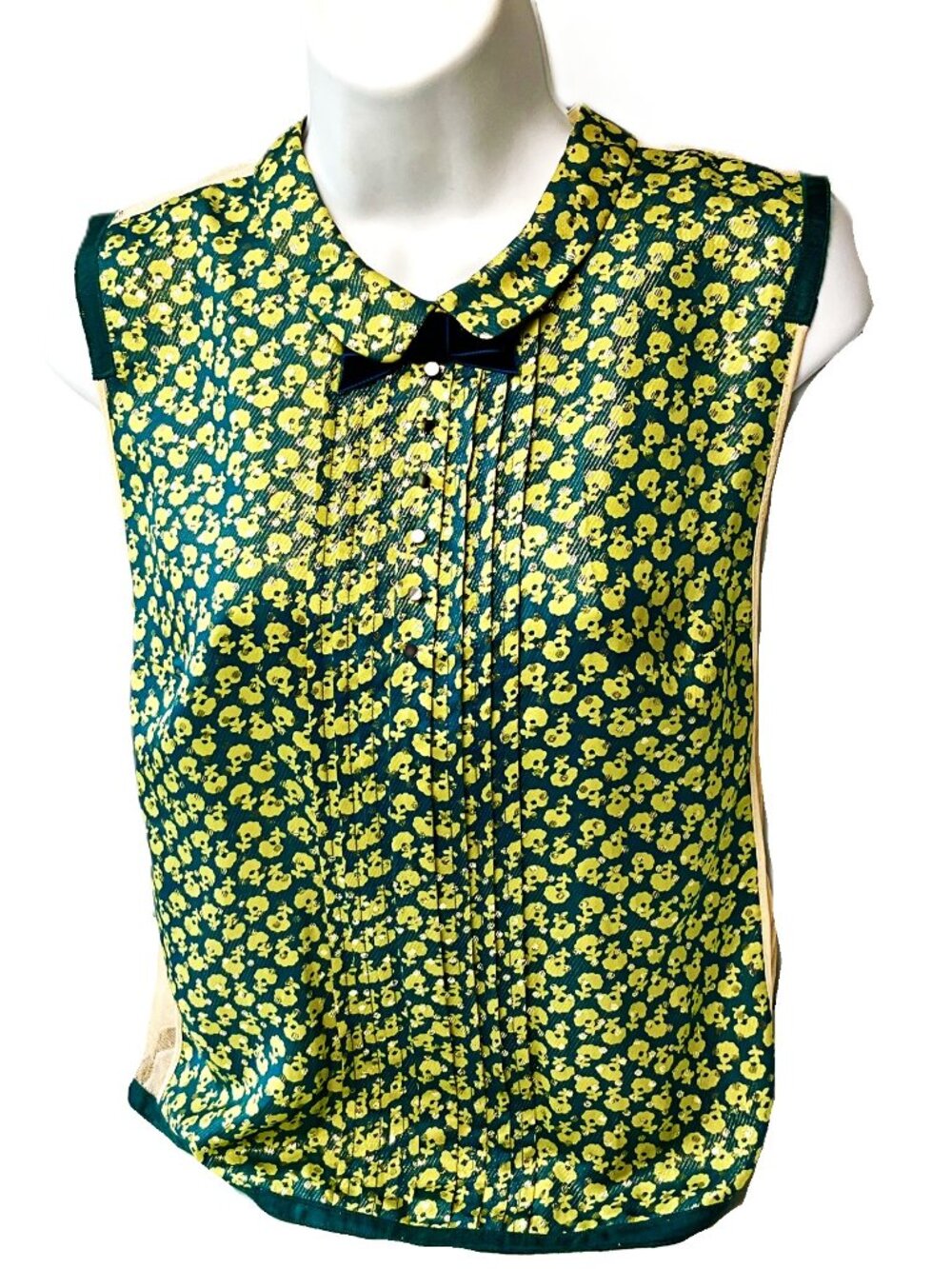 VNT Mark Jacobs Silk Blend Floral Bow Blouse Size 8 USA